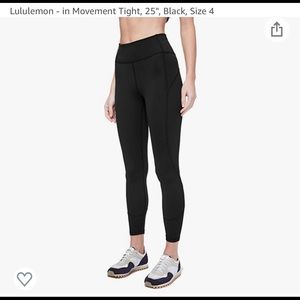 Lululemon in movement leggings 25 inch
